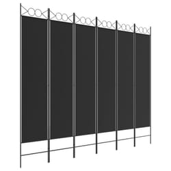 vidaXL 6-Panel Room Divider Fabric Privacy Screen Paravent Multi Colours/Sizes - Black, 240 x 200 cm