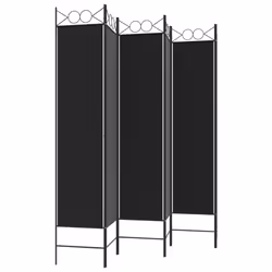 vidaXL 6-Panel Room Divider Fabric Privacy Screen Paravent Multi Colours/Sizes - Black, 240 x 200 cm - Additional view 4