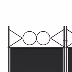 vidaXL 6-Panel Room Divider Fabric Privacy Screen Paravent Multi Colours/Sizes - Black, 240 x 200 cm - Additional view 6