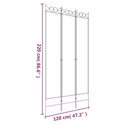 vidaXL 6-Panel Room Divider Fabric Privacy Screen Paravent Multi Colours/Sizes - White, 120 x 220 cm - Additional view 3