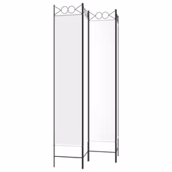 vidaXL 6-Panel Room Divider Fabric Privacy Screen Paravent Multi Colours/Sizes - White, 160 x 220 cm - Additional view 4