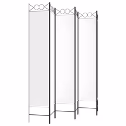 vidaXL 6-Panel Room Divider Fabric Privacy Screen Paravent Multi Colours/Sizes - White, 240 x 220 cm - Additional view 4