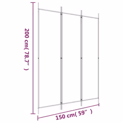 vidaXL Room Divider Fabric Privacy Screen Paravent Multi Colours Multi Sizes - Black, 150 x 200 cm - Additional view 7