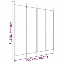vidaXL Room Divider Fabric Privacy Screen Paravent Multi Colours Multi Sizes - White, 200 x 200 cm