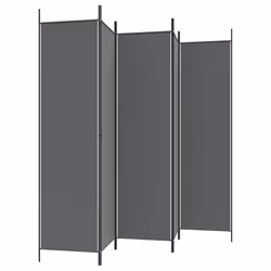 vidaXL Room Divider Fabric Privacy Screen Paravent Multi Colours Multi Sizes - Anthracite, 250 x 200 cm - Additional view 4