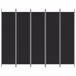vidaXL Room Divider Fabric Privacy Screen Paravent Multi Colours Multi Sizes - Black, 250 x 200 cm