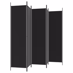 vidaXL Room Divider Fabric Privacy Screen Paravent Multi Colours Multi Sizes - Black, 250 x 200 cm - Additional view 4
