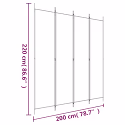vidaXL 6-Panel Room Divider Fabric Privacy Screen Paravent Multi Colours/Sizes - white, 200 x 220 cm