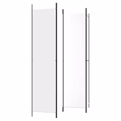 vidaXL 6-Panel Room Divider Fabric Privacy Screen Paravent Multi Colours/Sizes - white, 200 x 220 cm - Additional view 4