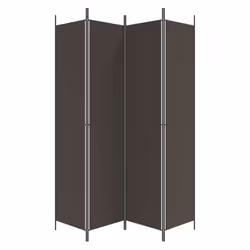 vidaXL 6-Panel Room Divider Fabric Privacy Screen Paravent Multi Colours/Sizes - brown, 200 x 220 cm - Additional view 4