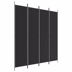 vidaXL 6-Panel Room Divider Fabric Privacy Screen Paravent Multi Colours/Sizes - black, 200 x 220 cm