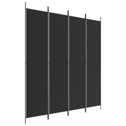 vidaXL 6-Panel Room Divider Fabric Privacy Screen Paravent Multi Colours/Sizes - black, 200 x 220 cm