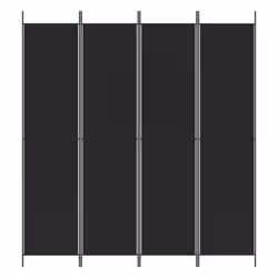 vidaXL 6-Panel Room Divider Fabric Privacy Screen Paravent Multi Colours/Sizes - black, 200 x 220 cm