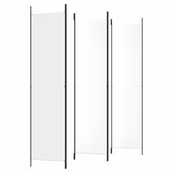 vidaXL 6-Panel Room Divider Fabric Privacy Screen Paravent Multi Colours/Sizes - white, 250 x 220 cm - Additional view 4