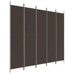 vidaXL 6-Panel Room Divider Fabric Privacy Screen Paravent Multi Colours/Sizes - brown, 250 x 220 cm