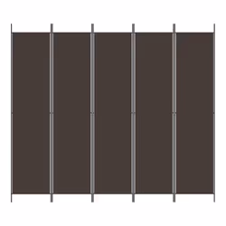 vidaXL 6-Panel Room Divider Fabric Privacy Screen Paravent Multi Colours/Sizes - brown, 250 x 220 cm