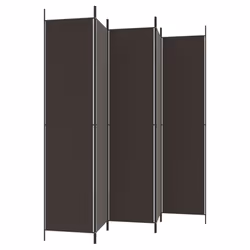 vidaXL 6-Panel Room Divider Fabric Privacy Screen Paravent Multi Colours/Sizes - brown, 250 x 220 cm - Additional view 4
