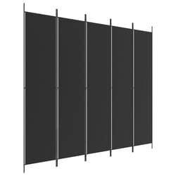 vidaXL 6-Panel Room Divider Fabric Privacy Screen Paravent Multi Colours/Sizes - black, 250 x 220 cm