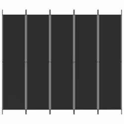 vidaXL 6-Panel Room Divider Fabric Privacy Screen Paravent Multi Colours/Sizes - black, 250 x 220 cm