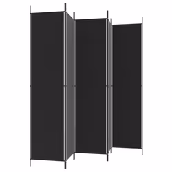 vidaXL 6-Panel Room Divider Fabric Privacy Screen Paravent Multi Colours/Sizes - black, 250 x 220 cm - Additional view 4