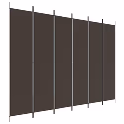 vidaXL 6-Panel Room Divider Fabric Privacy Screen Paravent Multi Colours/Sizes - brown, 300 x 220 cm