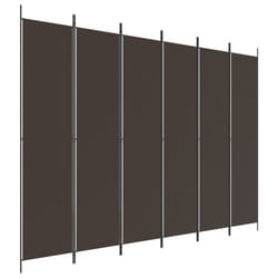 vidaXL 6-Panel Room Divider Fabric Privacy Screen Paravent Multi Colours/Sizes - brown, 300 x 220 cm