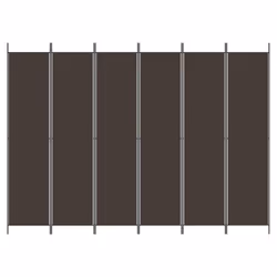 vidaXL 6-Panel Room Divider Fabric Privacy Screen Paravent Multi Colours/Sizes - brown, 300 x 220 cm