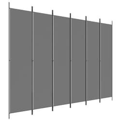 vidaXL 6-Panel Room Divider Fabric Privacy Screen Paravent Multi Colours/Sizes - anthracite, 300 x 220 cm