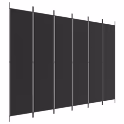 vidaXL 6-Panel Room Divider Fabric Privacy Screen Paravent Multi Colours/Sizes - black, 300 x 220 cm