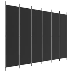 vidaXL 6-Panel Room Divider Fabric Privacy Screen Paravent Multi Colours/Sizes - black, 300 x 220 cm