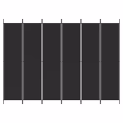vidaXL 6-Panel Room Divider Fabric Privacy Screen Paravent Multi Colours/Sizes - black, 300 x 220 cm