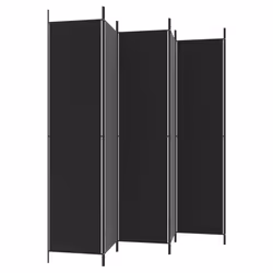 vidaXL 6-Panel Room Divider Fabric Privacy Screen Paravent Multi Colours/Sizes - black, 300 x 220 cm - Additional view 4