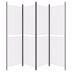 vidaXL Room Divider Privacy Screen Paravent Dressing Room Partition Fabric - White, 200 x 180 cm - Additional view 4