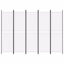 vidaXL Room Divider Privacy Screen Paravent Dressing Room Partition Fabric - White, 250 x 180 cm - Additional view 2