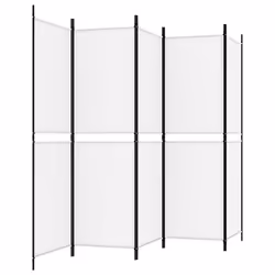 vidaXL Room Divider Privacy Screen Paravent Dressing Room Partition Fabric - White, 250 x 180 cm - Additional view 4