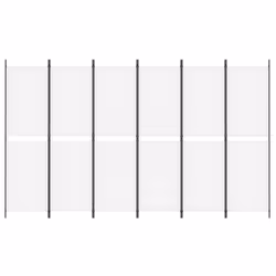 vidaXL Room Divider Privacy Screen Paravent Dressing Room Partition Fabric - White, 300 x 180 cm - Additional view 2