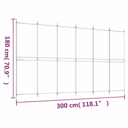 vidaXL Room Divider Privacy Screen Paravent Dressing Room Partition Fabric - White, 300 x 180 cm - Additional view 7