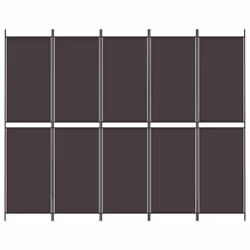 vidaXL Room Divider Privacy Screen Paravent Dressing Room Partition Fabric - Brown, 250 x 200 cm - Additional view 2