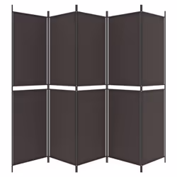vidaXL Room Divider Privacy Screen Paravent Dressing Room Partition Fabric - Brown, 250 x 200 cm - Additional view 4