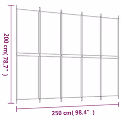 vidaXL Room Divider Privacy Screen Paravent Dressing Room Partition Fabric - Brown, 250 x 200 cm - Additional view 7