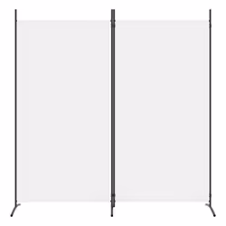 ) vidaXL Room Divider Wall Partition Screen Panel Room Separator Privacy Screen - White, 175 x 180 cm (W x H - Additional view 2