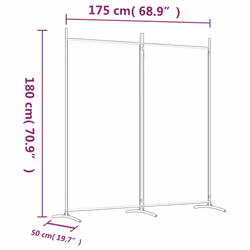 ) vidaXL Room Divider Wall Partition Screen Panel Room Separator Privacy Screen - White, 175 x 180 cm (W x H - Additional view 7
