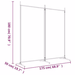 ) vidaXL Room Divider Wall Partition Screen Panel Room Separator Privacy Screen - Anthracite, 175 x 180 cm (W x H - Additional view 3