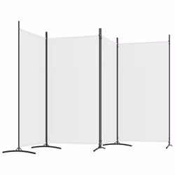 ) vidaXL Room Divider Wall Partition Screen Panel Room Separator Privacy Screen - White, 346 x 180 cm (W x H - Additional view 4