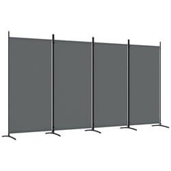 ) vidaXL Room Divider Wall Partition Screen Panel Room Separator Privacy Screen - Anthracite, 346 x 180 cm (W x H