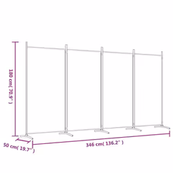 ) vidaXL Room Divider Wall Partition Screen Panel Room Separator Privacy Screen - Anthracite, 346 x 180 cm (W x H - Additional view 7