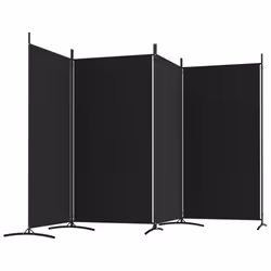 ) vidaXL Room Divider Wall Partition Screen Panel Room Separator Privacy Screen - Black, 346 x 180 cm (W x H - Additional view 4