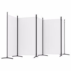) vidaXL Room Divider Wall Partition Screen Panel Room Separator Privacy Screen - White, 433 x 180 cm (W x H - Additional view 4