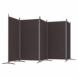 ) vidaXL Room Divider Wall Partition Screen Panel Room Separator Privacy Screen - Brown, 433 x 180 cm (W x H - Additional view 4