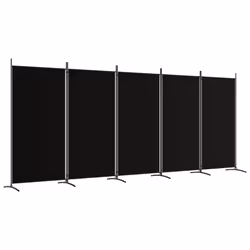) vidaXL Room Divider Wall Partition Screen Panel Room Separator Privacy Screen - Black, 433 x 180 cm (W x H